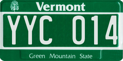 VT license plate YYC014