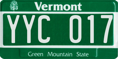 VT license plate YYC017