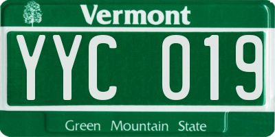 VT license plate YYC019