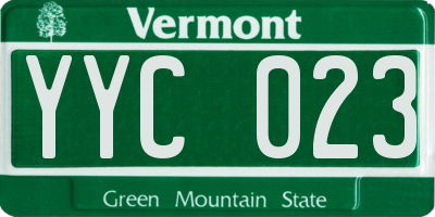 VT license plate YYC023