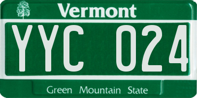 VT license plate YYC024