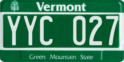 VT license plate YYC027