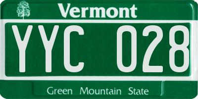 VT license plate YYC028