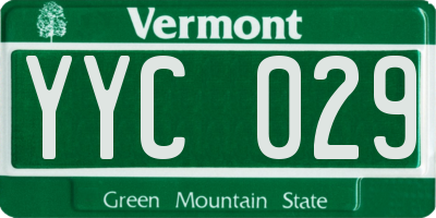 VT license plate YYC029