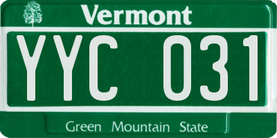 VT license plate YYC031