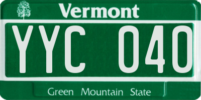 VT license plate YYC040