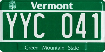 VT license plate YYC041