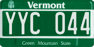 VT license plate YYC044