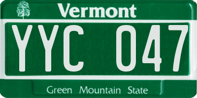 VT license plate YYC047