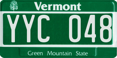 VT license plate YYC048