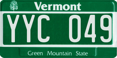VT license plate YYC049