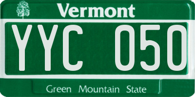 VT license plate YYC050