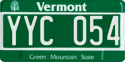 VT license plate YYC054