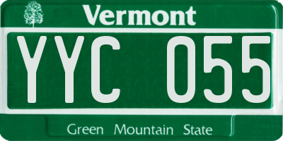VT license plate YYC055