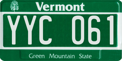 VT license plate YYC061