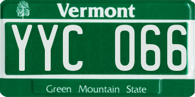 VT license plate YYC066