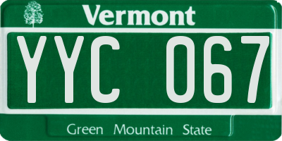 VT license plate YYC067