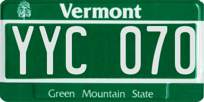 VT license plate YYC070