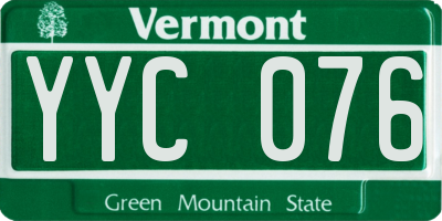 VT license plate YYC076