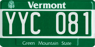 VT license plate YYC081