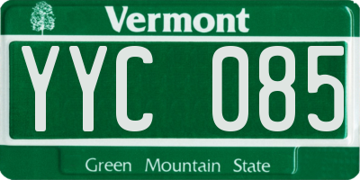 VT license plate YYC085
