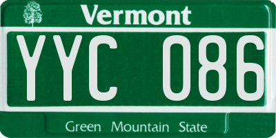 VT license plate YYC086