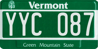 VT license plate YYC087