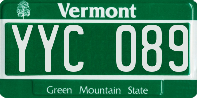 VT license plate YYC089