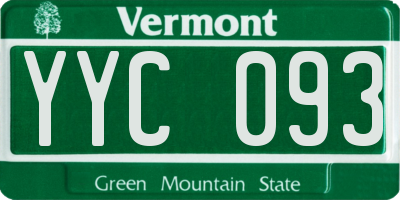 VT license plate YYC093