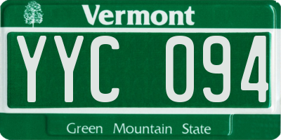 VT license plate YYC094