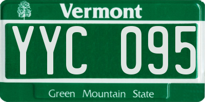 VT license plate YYC095