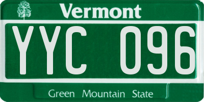 VT license plate YYC096