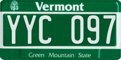 VT license plate YYC097