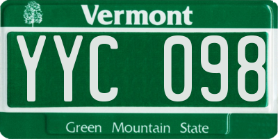 VT license plate YYC098