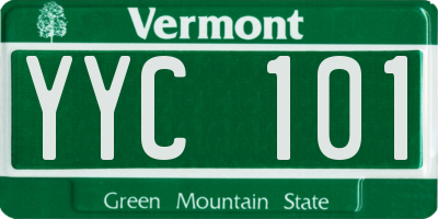 VT license plate YYC101