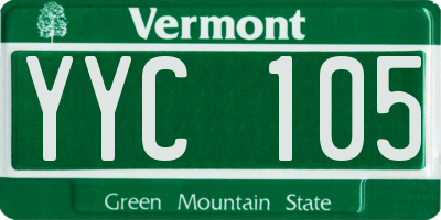 VT license plate YYC105