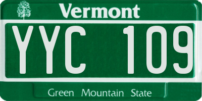 VT license plate YYC109