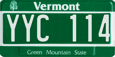 VT license plate YYC114