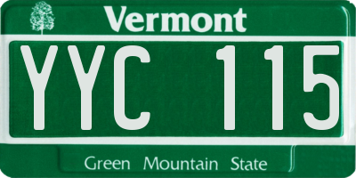 VT license plate YYC115