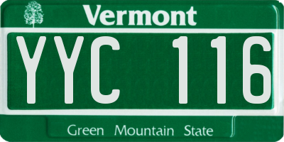 VT license plate YYC116