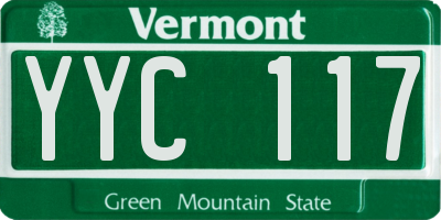 VT license plate YYC117