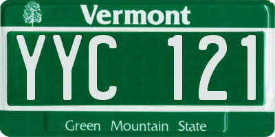 VT license plate YYC121