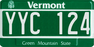 VT license plate YYC124