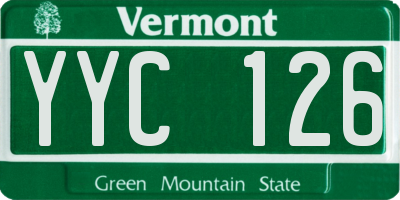 VT license plate YYC126