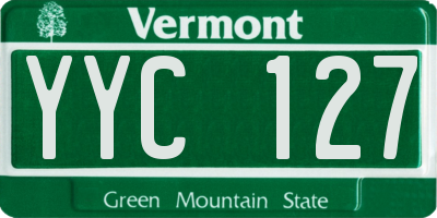 VT license plate YYC127