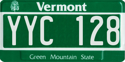 VT license plate YYC128