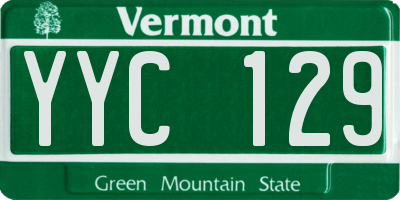 VT license plate YYC129