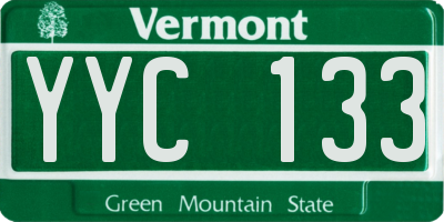 VT license plate YYC133