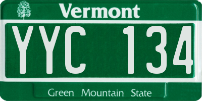 VT license plate YYC134