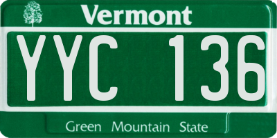 VT license plate YYC136